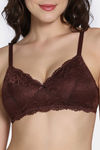 Zivame Dreamcatcher Padded Non Wired Medium Coverage Lace Bra - Rum Raisin — thumbnail 6